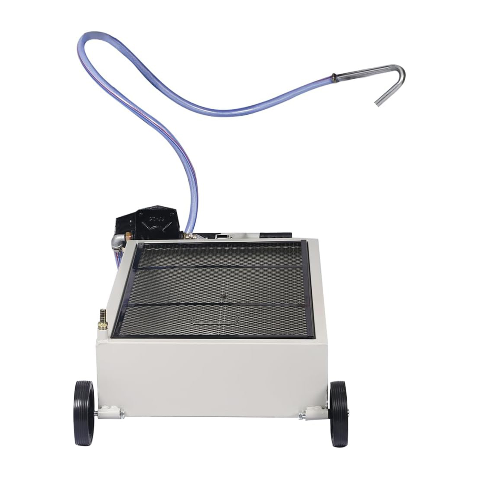 20 Gallon - Low Profile Oil Drain Pan, Oil Drain Pan with Manual Pump - Folding Handle, Heavy-Duty Mobile  Oil Drain Tank with Locking Wheels & Filter Screen for Easy Truck, SUV Oil Changes - Grey