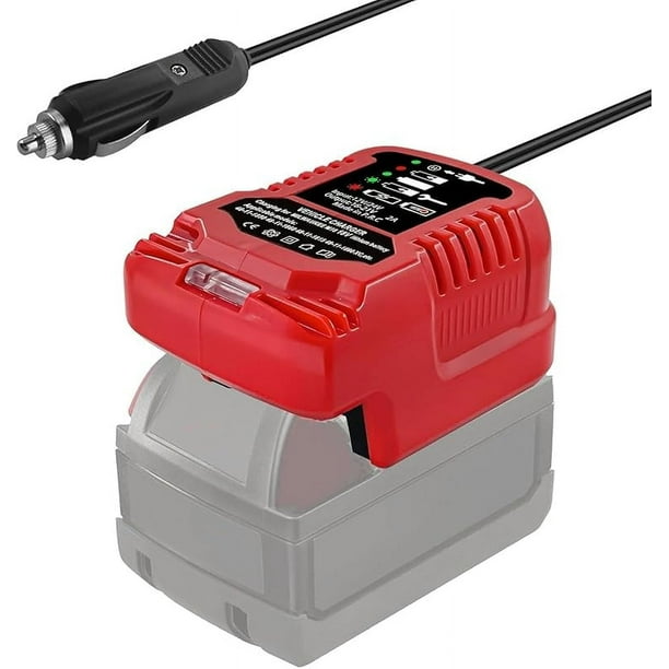 Mini Cargador de Batería para Worx 6Pin 20V para Coche, para Reemplazo de Cargador de Batería Worx 20V 6 Pines para Vehículo con Enchufe de Encendedor de Cigarrillos (sin Batería)