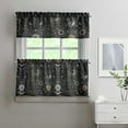 thumbnail image 2 of Mystical Kitchen Curtains Set with Lunar Sunburst Cosmic Elements Rod Pocket Astronomical Window Treatment Celestial Valance and Tiers Set, 2 of 6