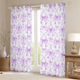 thumbnail image 2 of jejeloiu Cute Bows Black Out Curtains,Purple White Curtains Pack of 2 (42x63 Each) For Bowknot Lover, 2 of 6