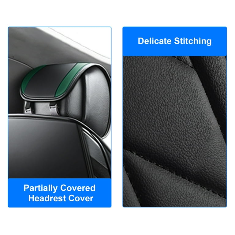 Premium Car Seat Covers for INFINITI, 5 Seats Full Set Pu Leather Auto  Front Rear Seat Cushion Protector for Q50 JX35 M37 M35 M45 G20 I30  Black+Green