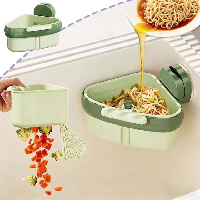 Sink Suction Cup Storage Rack, Kitchen Drains Basket, Foldable Hanging Food Scraps Filter, Tool-Free Installation for Kitchen & Bathroom, Space-Saving Filtration Solution