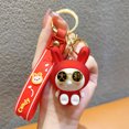 thumbnail image 2 of Frosted Rabbit Keychain Acrylic Red Delicate Key Ring Modern Handmade Cartoon Handmade Pendant Accessories Good Luck New Year Men Gifts Type 1, 2 of 9