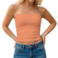 thumbnail image 2 of Lutiedan Tube Tops for Women Strapless Sleeveless Basic Crop Tops Backless Going Out 2026 Y2k Spring Outfits Slim Fit Summer Bandeau Clothes, 2 of 9