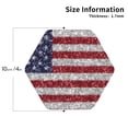 thumbnail image 2 of Picia America Flag Glitter Printed Leather Coasters for Drinks, 4" Drink Coasters Set of 4 for Tabletop Protection, Handmade Luxurious Home Décor and Housewarming Gift -Hexagon, 2 of 6