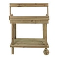 thumbnail image 2 of LuxenHome Natural Wood Mobile 1-Drawer 2-Shelf Potting Bench with Storage, 2 of 6