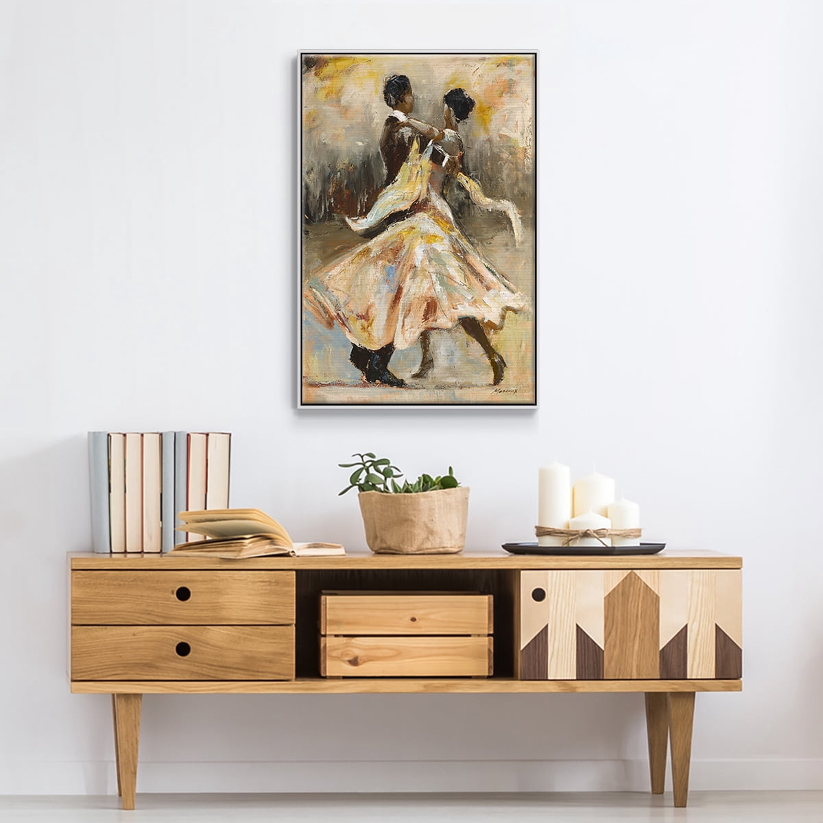 Night Out Framed Premium Gallery Wrapped Canvas - Ready to Hang - 17 x 25 - White Floating Frame
