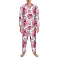 thumbnail image 3 of Zufioo Peonies And Roses Mens Pajamas Set, Mens Long-Sleeved Pajama and Pajama Pants,Pajamas Para Hombres,Men's Sleepwear-Large, 3 of 7
