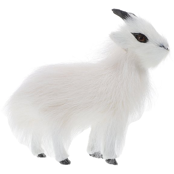 Dayesque Lifelike Plush Goat Figurine Soft Faux Lamb Stuffed Animal Doll Christmas Ornament Table Decoration