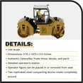 thumbnail image 4 of Cat Caterpillar CB-13 Tandem Vibratory Roller with ROPS and Operator High Line Series 1/50 Diecast Model by Diecast Masters 85594, 4 of 8