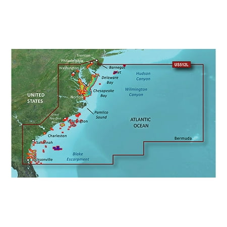 Garmin Bluechart G2 Vision Card - GARMIN VUS512L MID ATLANTIC BLUECHART G2 VISION