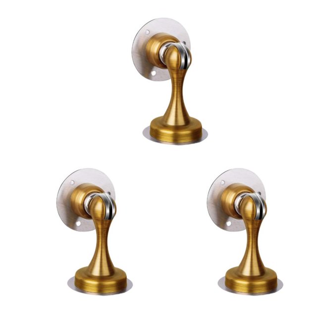 Riwesomey Tope de puerta de acero a prueba de viento, soporte antioxidante, herrajes para muebles montados en la pared de alta resistencia, baño, bronce Type1 NO1 Riwesomey CBP491330