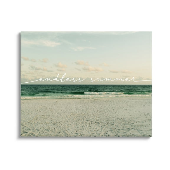 Stupell Endless Summer Beach Coast Waves Landscape Painting Gallery Wrapped Canvas Print Wall Art