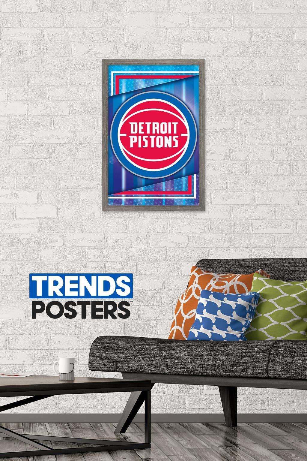 NBA Detroit Pistons - Logo 17 Wall Poster, 14.725" x 22.375", Framed