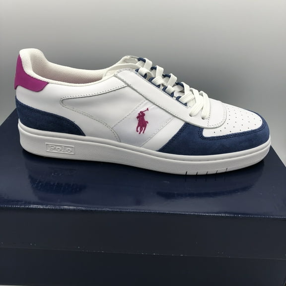 Polo Ralph Lauren Polo Court COLOR  "White/Navy/Pink" SIZE 10D NIB