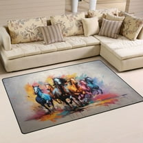 Horse Colorful Area Rug Washable Floor Carpet Mat 60 x 39 inch for Bedroom Living Room Kids Room Home Decor