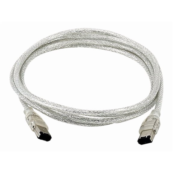 Monoprice FireWire iLink DV Cable - 6 Feet - Clear | IEEE-1394 6-pin Male to 6-pin Male