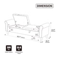 thumbnail image 6 of S-HOME Minimalist Large Storage Bench With Rolled Armrest In Napped Fabric 65.75", Versatile Daybed With Rubberwood Legs, For Bedroom And Dormitory, Black, 6 of 12