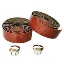 UPANBIKE Bike Handlebar Tape with Stomata Luxury Synthetic Leather Wraps for Road Bike, Dark Brown