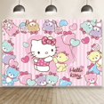 thumbnail image 1 of Fondo de Hello Kitty para cumpleaños de niños, foto personalizada con nombre, fiesta de feliz cumpleaños, Baby Shower, Fondo de gatito, accesorios de estudio de vinilo, 1 of 4