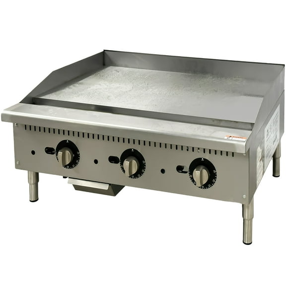 NSF 36 in. 3 Burner Natural Gas Griddle with 90,000 BTU Thermostatic Controls, Commercial Heavy-Duty Griddle