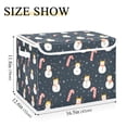thumbnail image 5 of Yayeee Collapsible Cube Storage Bin with Lid Fabric Closet Decorative Basket with Handles, Playful Winter, 5 of 7