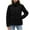 Black, variant on hoksml Women's Short Puffer Jacket with Stand Collar, Solid Color Zip Front Coat Fashion Cropped Winter Jacket with Pockets