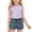 Purple, variant on Girls 2 Piece Outfits Summer Clothes Tank Top Cute Solid Color T-Shirt and Casual Shorts Kids Clothing Sets Purple Size 4T