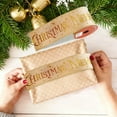 thumbnail image 4 of Merry Christmas Ribbon 3 Yards 2.48Inch Wide White Satin Ribbons with Gold Printed Gift Ribbon for Craft Packing, Gift Wrapping, DIY Craft, Christmas Party Supplies, 4 of 5