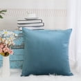 thumbnail image 4 of Unique Bargains Luxury Euro Velvet Square Decorative Throw Pillow Cover, 18" x 18" Pale Blue Green, 4 of 8