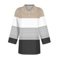thumbnail image 3 of T Shirts For Women Womens Tops Shirts Three Quarter Length Summer Striped Print Tops Collared Button Down T Shirts Breathable Trendy Tunic Tops, 3 of 4