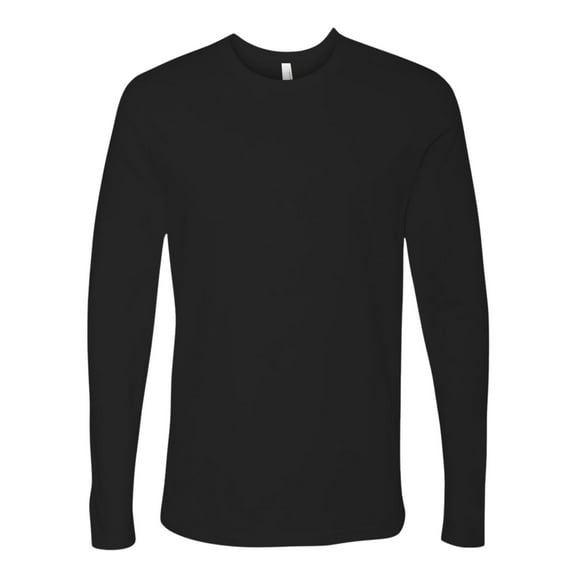 Next Level Unisex Cotton Long Sleeve T-Shirt 100% Combed Ring-spun Cotton Crewneck Tee Shirts (Black , S)