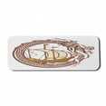 thumbnail image 1 of Marine Computer Mouse Pad, Sailing Boat Ship on Waves Round in Dragon Frame Art Illustration, Rectangle Non-Slip Rubber Mousepad Large, 31" x 12" Gaming Size, White Redbrown and Cream, by Ambesonne, 1 of 2