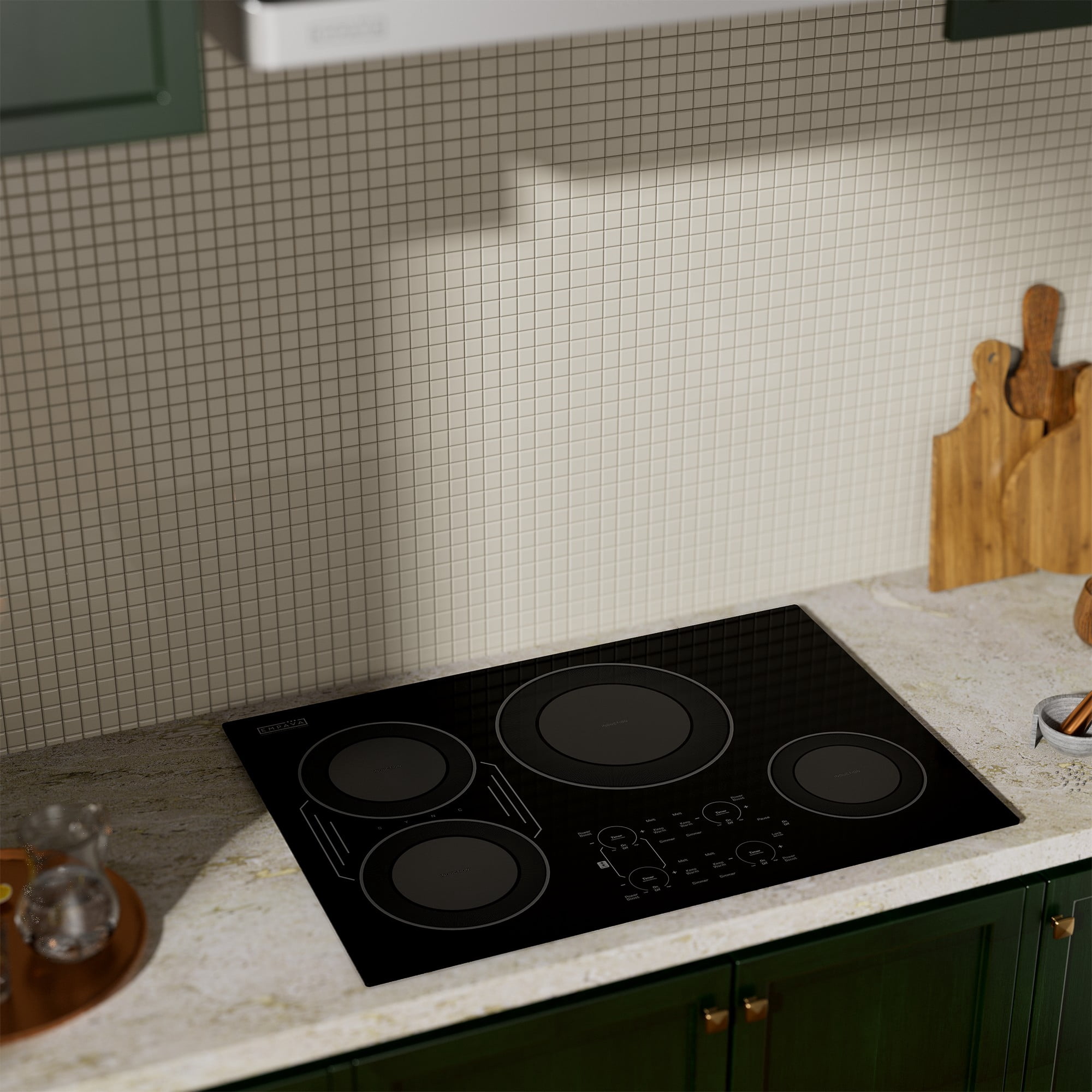 30 in. Built-In 8700W Smooth Surface Electric Stove Induction Cooktop - 4 Power Boost Burners - Bridge Element in Black