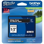 Angle View: Genuine Brother 1/2" (12mm) White on Black TZe P-touch Tape for Brother PT-1600, PT1600 Label Maker