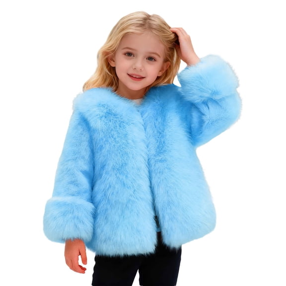 MEZZALL Coats Girls Warm Winter Thickened Teddy Jacket Outerwear Soft Coats For Toddler Big Kids Boho Long Sleeve Tops