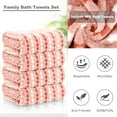 thumbnail image 7 of Sanmadrola Bath Towels Set, 35x70 Inch 4 Pieces Large Shower Towels -700 GSM 100% Cotton High Absorbent Quick Dry Pink Bath Sheets for Bathroom, Gym, Hotel, 7 of 7