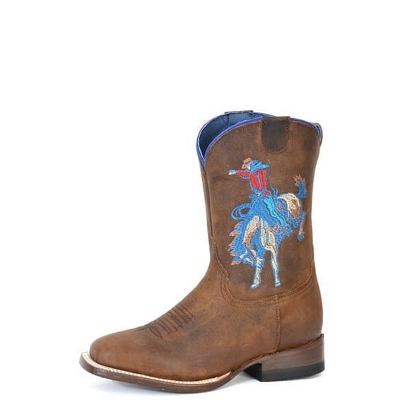 Roper Western Boots Boys Buckin Bronc 2 8" Brown 09-018-7022-8637 BR