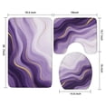 thumbnail image 3 of Purple Gold Wave Marble Bathroom Rugs Sets 3 Piece,Toilet Cover Set,Absorbent Non Slip Bathroom Mats Sets with U-Shaped Contour Rug Toilet Rug Set, 3 of 5