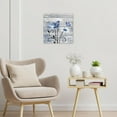 thumbnail image 6 of Farmhouse Blue Floral Wall Art for Living Room, Blue and White Flower Butterfly on Rustic Wood Canvas Wall Art Plant Framed Wall Art for Bathroom Bedroom Decor Ready to Hang,12L X 12W Inches, 6 of 6
