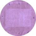 thumbnail image 1 of Ahgly Company Indoor Round Abstract Blue Contemporary Area Rugs, 4' Round, 1 of 4