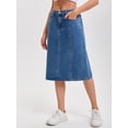 thumbnail image 2 of DARING DIVA Women's A Line Back Waist Knee Length Jean Skirts Small Blue, 2 of 7