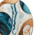 thumbnail image 3 of Designart "Marble Abstraction Blue and Gold II" Abstract Marble Metal Round Art Print, 3 of 5