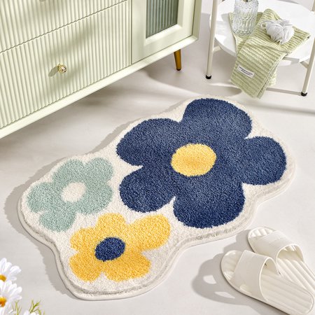 Non-Slip Bath Mat, Bathroom Floor Mat Super Soft and Water Absorbent, Machine Washable Microfiber Bathroom Rug for Bathroom, Shower, Bedroom, Kitchen, Doorway A3