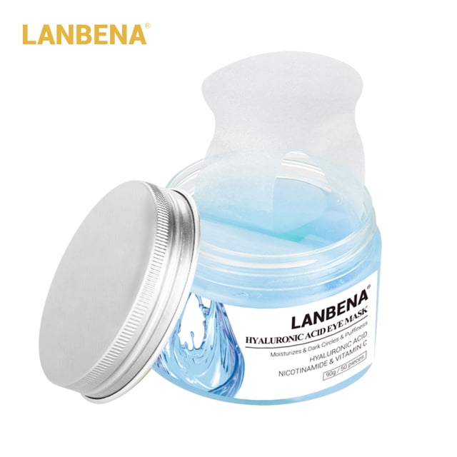 Mascarilla para ojos con ácido hialurónico de LANBENA que hidrata las ojeras y las bolsas de los ojos.