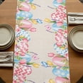 thumbnail image 5 of Table Runners 72 Inches Long Dress Scarves, Bunny Easter Farmhouse Kitchen Table Runner, Coffee Tablerunners, Pink Blue Eggs Tulips Floral Rabbit Rustic 18x72 Inch, 5 of 9