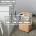 thumbnail image 5 of YYAo Laundry Basket, Laundry Hamper,Storage Bin,Rectangle Bamboo Hamper Laundry Basket Washing Cloth Bin Storage Bag Lid 3 color-Natural, 5 of 6