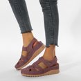 thumbnail image 1 of Sandalias de mujer suaves y cómodas con cuña calada de color sólido de verano para mujer Wmkox8yii  sa1659, 1 of 9