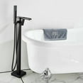thumbnail image 5 of Zovajonia Matte Black Bathtub Faucet Floor Mounted Waterfall Free Standing Tub Filler W/Sprayer, 5 of 11