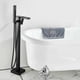 thumbnail image 5 of Zovajonia Tina Relleno Grifo de bañera independiente montado en el suelo baño con ducha de mano Negro Mate Zovajonia Zovajonia 93-PHQK1, 5 of 11